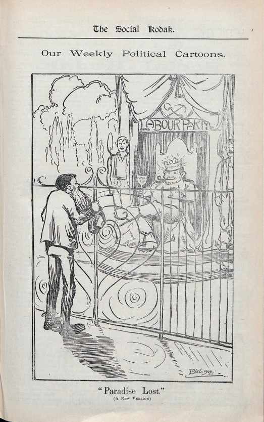 Political cartoon. Published in The Social Kodak Vol 1 No 13 August 28 1902