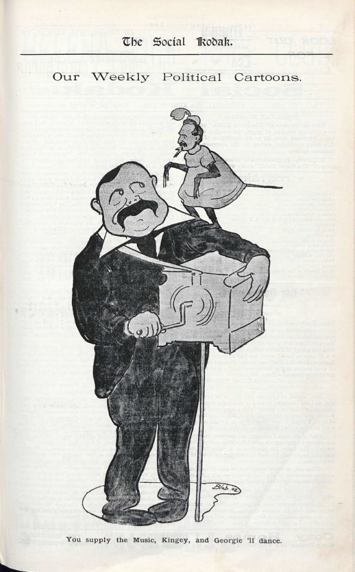 Political cartoon. Published in The Social Kodak Vol 1 No 17 September 25 1902